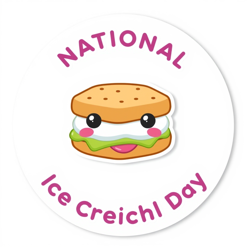 National Ice Cream Sandwich Day emoji sticker